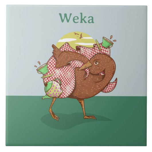 Weka Nieuw-Zeelandse vogel Tegeltje (Voorkant)