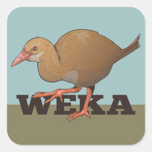 Weka Nieuw-Zeelandse vogel Vierkante Sticker