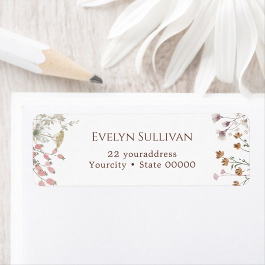 Wekbloemen, etiket met terugzendadres (Insitu)