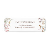 Wekbloemen, etiket met terugzendadres (Voorkant)