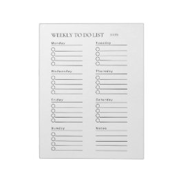 Wekelijks aan-do-lijst notitieblok