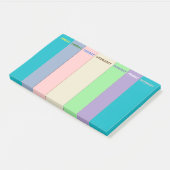 Wekelijks aan-uitvoerlijst van whimsy kleuren post-it® notes (Schuin)