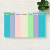Wekelijks aan-uitvoerlijst van whimsy kleuren post-it® notes (Kantoor)
