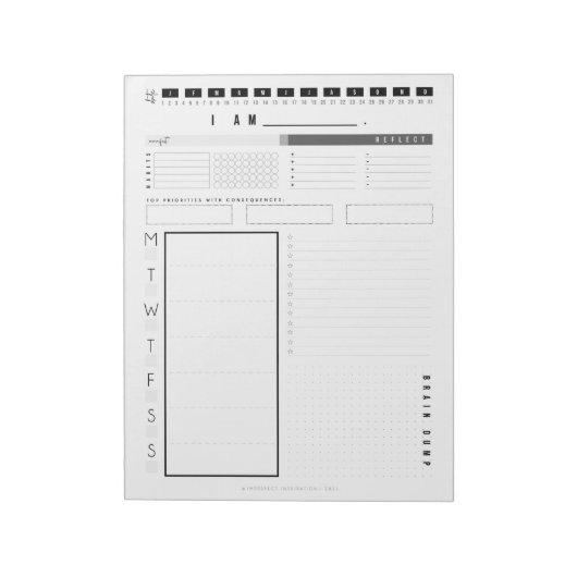 Wekelijks ben ik Planner Notitieblok (Linkerzijde)