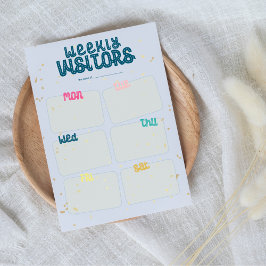 Wekelijks bezoek, zorgverlenende, ouder wordende o notitieblok