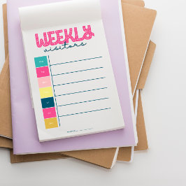 Wekelijks bezoek, zorgverlenende, ouder wordende o notitieblok