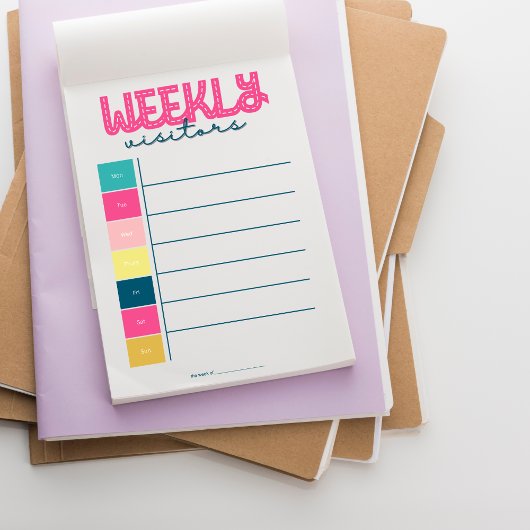 Wekelijks bezoek, zorgverlenende, ouder wordende o notitieblok