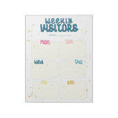 Wekelijks bezoek, zorgverlenende, ouder wordende o notitieblok (Linkerzijde)