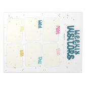 Wekelijks bezoek, zorgverlenende, ouder wordende o notitieblok (Voorkant)