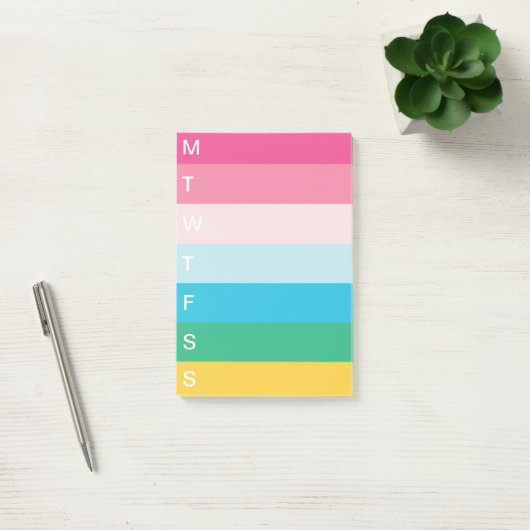 Wekelijks Bright regenboogstripe om lijst uit te v Post-it® Notes (Kantoor)
