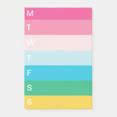 Wekelijks Bright regenboogstripe om lijst uit te v Post-it® Notes (Voorkant)
