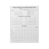 Wekelijks budget voor uitgaven en verantwoording notitieblok (Linkerzijde)