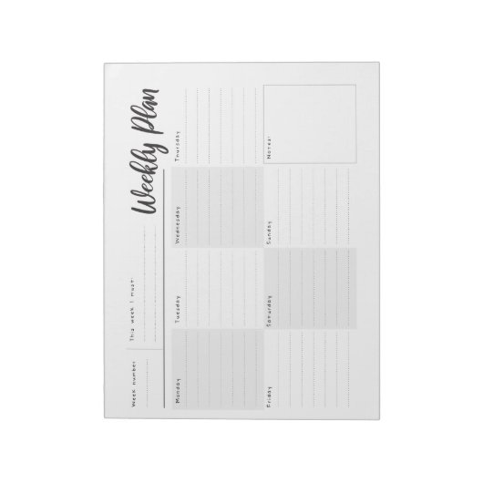 Wekelijks, dag door dag het Notitieblok van de Org (Linkerzijde)