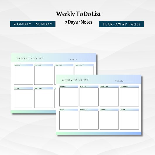 Wekelijks | Dagelijks te doen lijst Notitieblok, t Notitieblok
