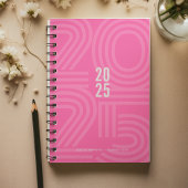 Wekelijks hete roze verstopte spiraal planner