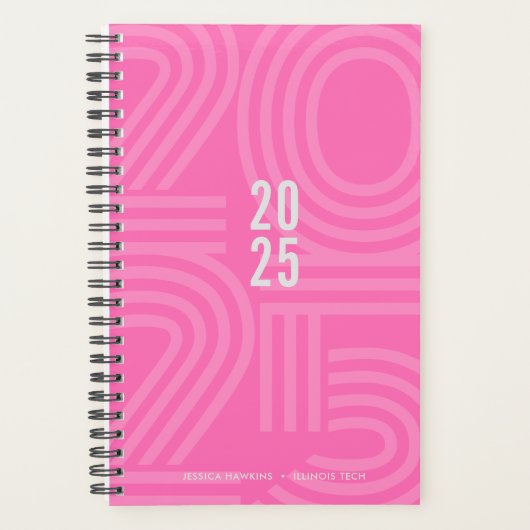 Wekelijks hete roze verstopte spiraal planner (Voorkant)