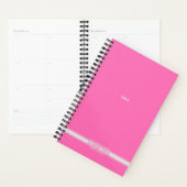 Wekelijks Hot Pink Bottom Stripe Spiral Planner (Display)