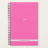 Wekelijks Hot Pink Bottom Stripe Spiral Planner (Voorkant)
