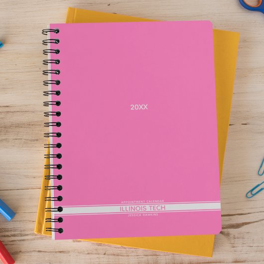 Wekelijks Hot Pink Bottom Stripe Spiral Planner