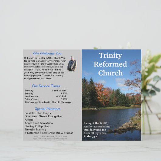 wekelijks kerkbulletin (alleen buiten) (Staand voorkant)