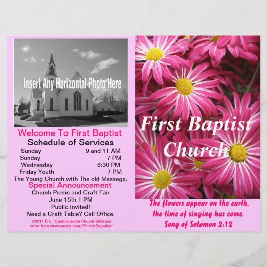 wekelijks kerkbulletin (alleen buiten) (Voorkant)