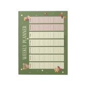 Wekelijks kind Woodland Planner met Beren Blocnote (Linkerzijde)