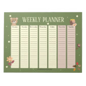 Wekelijks kind Woodland Planner met Beren Blocnote (Voorkant)
