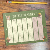 Wekelijks kind Woodland Planner met Beren Blocnote