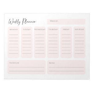 Wekelijks landschap van de Planner in Blush Pink Notitieblok