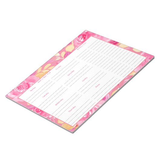 Wekelijks maalplan en lijst van kruidenierswaren - notitieblok (Schuin)