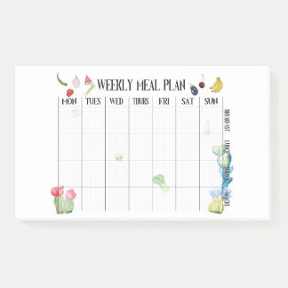 Wekelijks maaltijdplan post-it® notes
