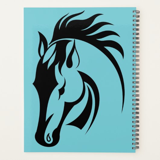 Wekelijks/maandelijks schitterend zwarte paard planner (Achterkant)