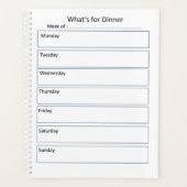 Wekelijks menu Droog Wisbord - Wat is er voor avon Planner (Voorkant)