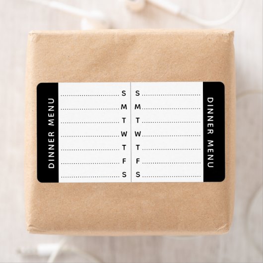 Wekelijks menu of label Planner sticker (Insitu)