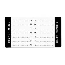 Wekelijks menu of label Planner sticker