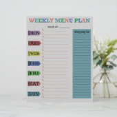 Wekelijks menuplan (Staand voorkant)