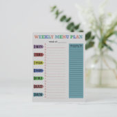 Wekelijks menuplan briefkaart (Staand voorkant)