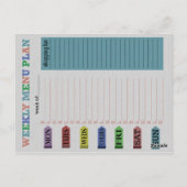 Wekelijks menuplan briefkaart (Achterkant)