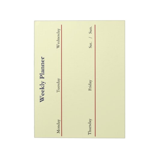 Wekelijks Notitieblok Planner (wit) (Linkerzijde)