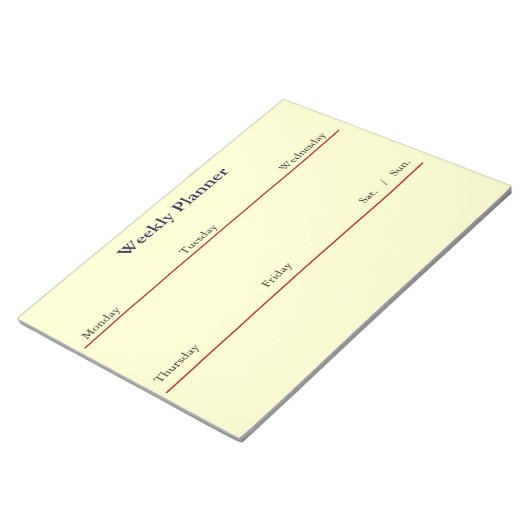 Wekelijks Notitieblok Planner (wit) (Schuin)