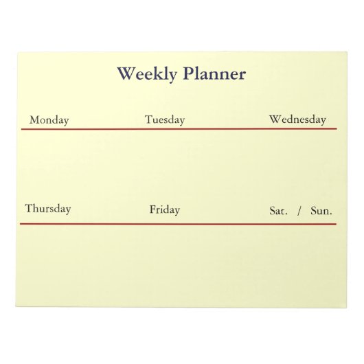 Wekelijks Notitieblok Planner (wit) (Voorkant)