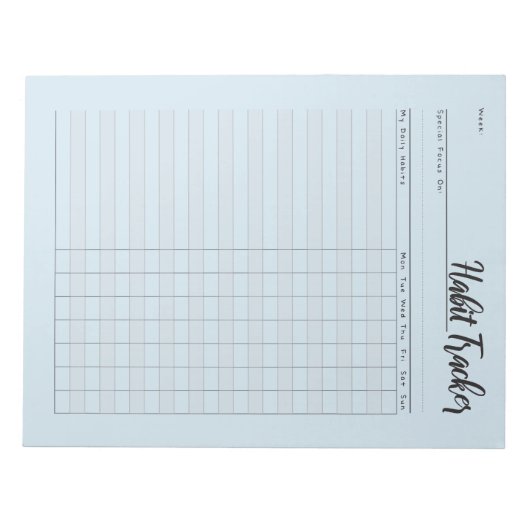 Wekelijks notitieblok van gewone tracker (Voorkant)