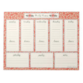 Wekelijks Notitieblok voor planner met menu Dinner (Voorkant)