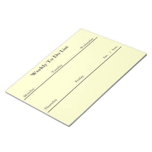 Wekelijks om het Notitieblok van de Lijst (wit) te (Schuin)