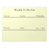 Wekelijks om het Notitieblok van de Lijst (wit) te (Voorkant)