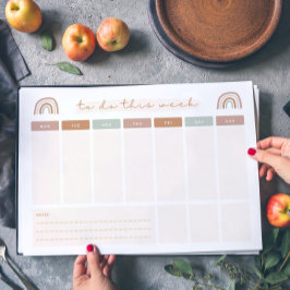 Wekelijks om lijst te doen notitieblok