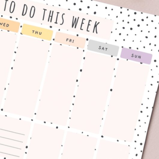 Wekelijks om lijst te doen notitieblok