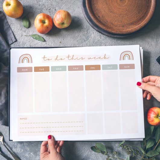 Wekelijks om lijst te doen notitieblok