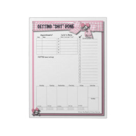Wekelijks om Lijst te doen - Roze Ribbons en sched Notitieblok