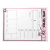 Wekelijks om Lijst te doen - Roze Ribbons en sched Notitieblok (Voorkant)